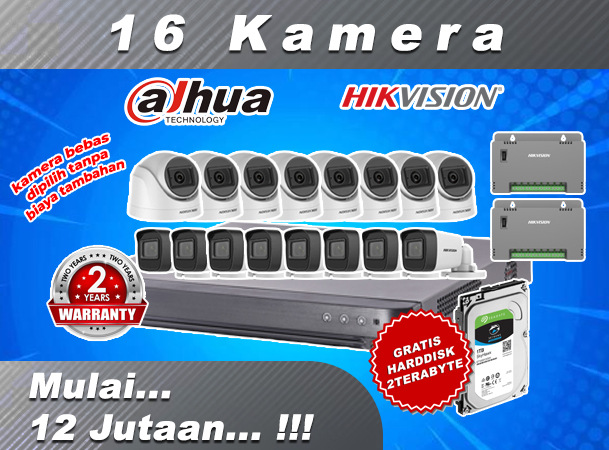 Jasa Pasang CCTV 16 Kamera