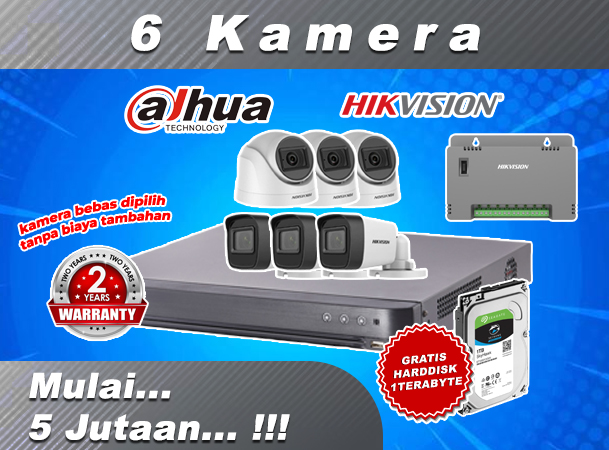 Jasa Pasang CCTV 6 Kamera