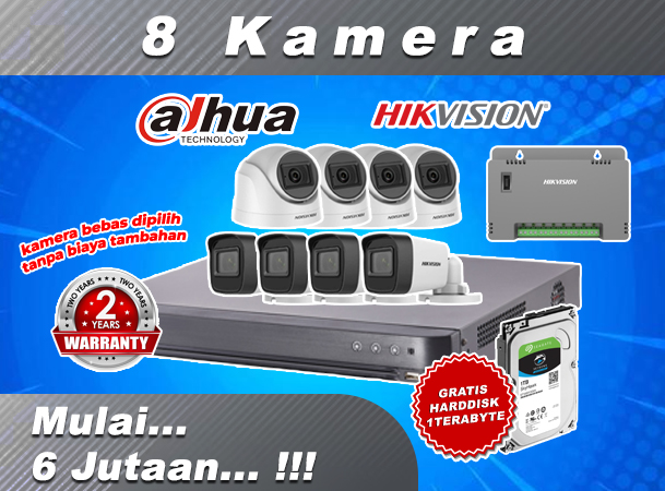 Jasa Pasang CCTV 8 Kamera
